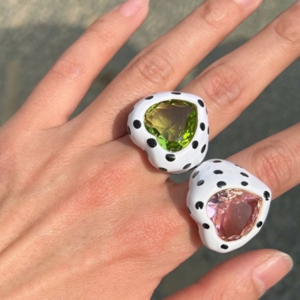 heart polka dot ring boogzel apparel