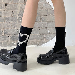 heart rhinestone socks boogzel apparel