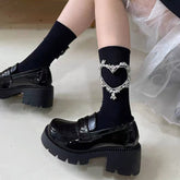 heart rhinestone socks boogzel apparel
