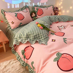 Kawaii Peach Bedding Set 🍑 boogzel apparel