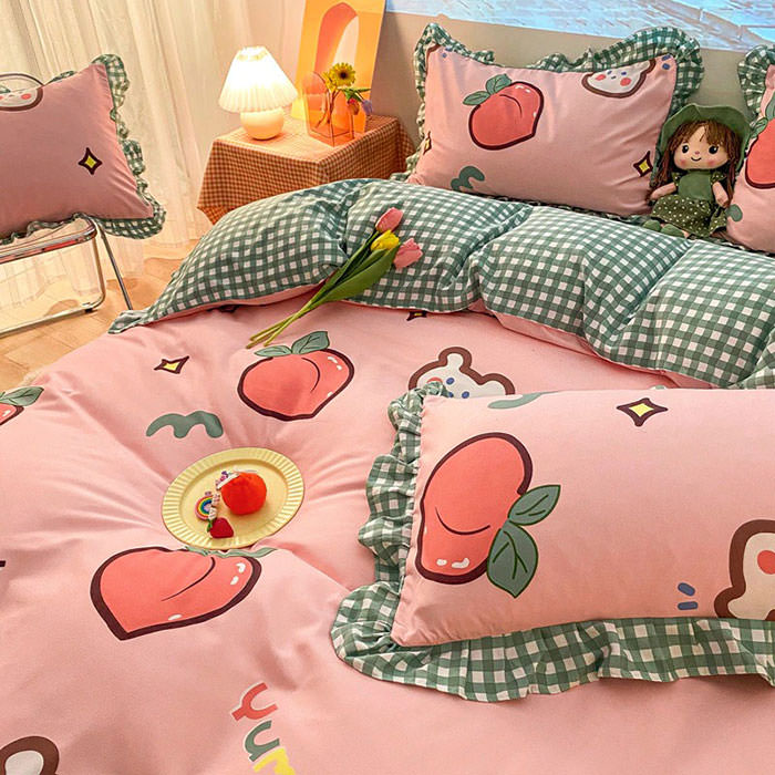 Kawaii Peach Bedding Set 🍑 boogzel apparel