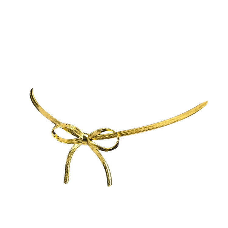 Metal Bow Choker Necklace - Boogzel Clothing