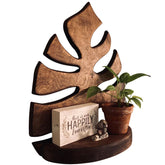 plantmom aethetic Monstera Leaf Wooden Shelf boogzel apparel