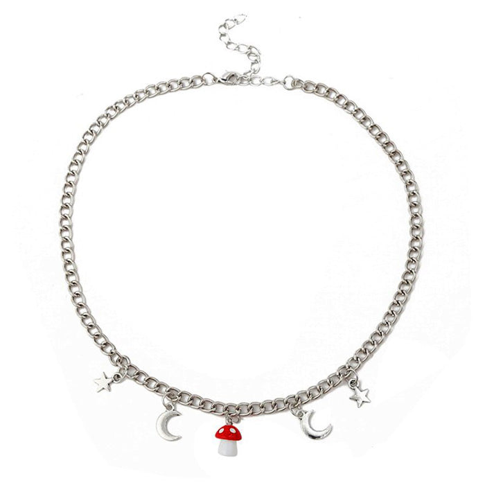 mushroom chain necklace boogzel apparel