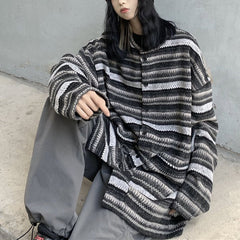 80's Grandma Striped Cardigan Sweater - Boogzel Clothing