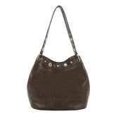 Grommet-Stud-Brown-Shoulder-Bag-for-school