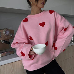 Vintage Red Hearts Sweater boogzel clothing