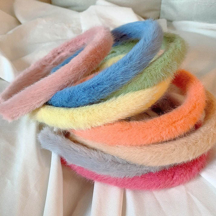 Pastel Aesthetic Fluffy Headband boogzel clothing