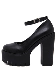 Platform Heeled Sandals black boogzel apparel