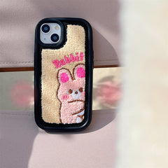 rabbit embroidery iphone case boogzel apparel