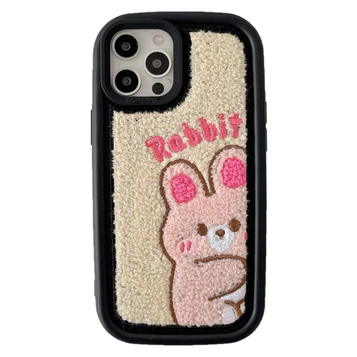 rabbit embroidered iphone case boogzel apparel