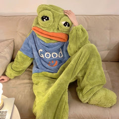 Sad-Frog-Fleece-Onesie-Pajama-Boogzel-Clothing