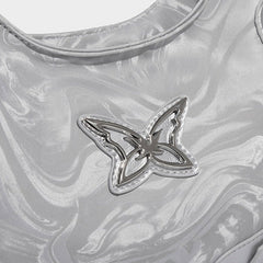 Silver Butterfly Shoulder Bag - Boogzel Clothing