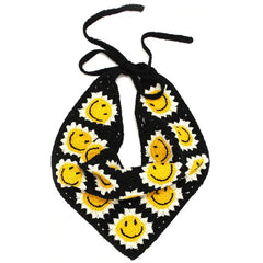 Smiley Face Crochet Bandana boogzel apparel