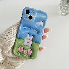 flowers and rabbit iphone case boogzel apparel