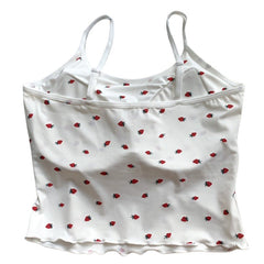 Strawberry Print Tank Top with built in cups - boogzel clothing