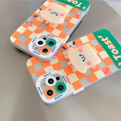 toast checkered iphone case boogzel apparel