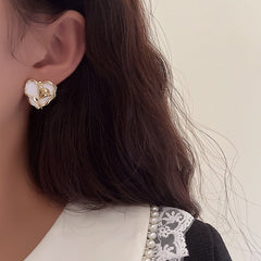 Vintage Style Rose Heart Earrings - Boogzel Clothing, Aesthetic Accessories