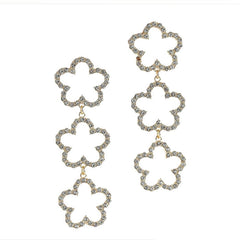 flower rhinestone earrings boogzel apparel