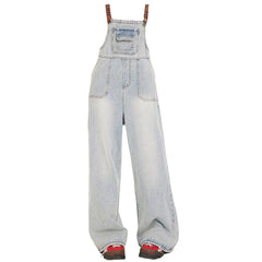 aesthetic blue denim overalls boogzel clothing