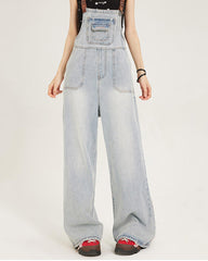 aesthetic blue denim overalls boogzel clothing
