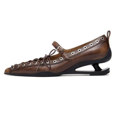 aesthetic lace-up pointed toe heels boogzel clothing