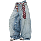 aesthetic layered baggy jeans boogzel clothing