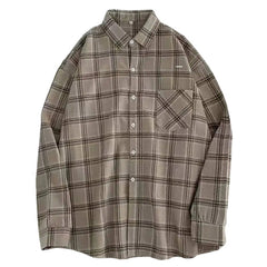 Aesthetic Plaid collar Shirt - aesthetic clothing - boogzel clothing