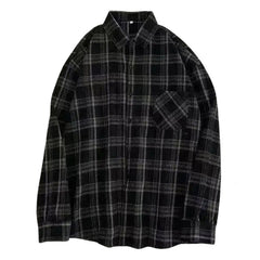 Aesthetic Plaid collar Shirt - aesthetic clothing - boogzel clothing
