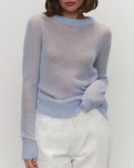 aesthetic sheer knit sweater boogzel clothing