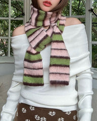 aesthetic striped knit scarf boogzel clothing