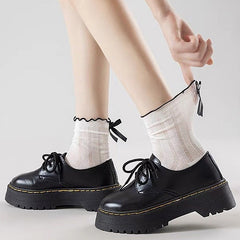 aesthetic bow ruffle socks boogzel clothing