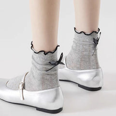 aesthetic bow ruffle socks boogzel clothing
