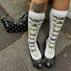aesthetic butterfly knee high socks boogzel clothing
