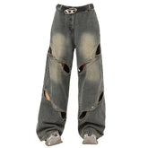 aesthetic cut out baggy jeans boogzel clothing