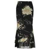 aesthetic floral print maxi skirt boogzel clothing