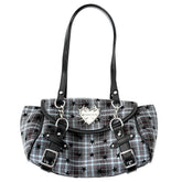 aesthetic grunge spiked heart plaid bag boogzel clothing