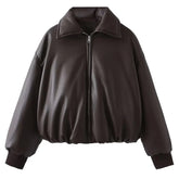 aesthetic leather bomber jacket boogzel clothing