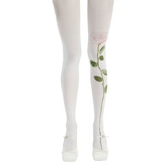 aesthetic rose print tights boogzel clothing