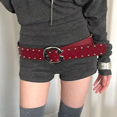 aesthetic wide studded belt boogzel clothing