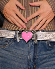 Y2K Aesthetic Angel Wings Heart Belt - y2k ouffit - boogzel clothing