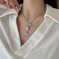 angel silver chain necklace boogzel clothing