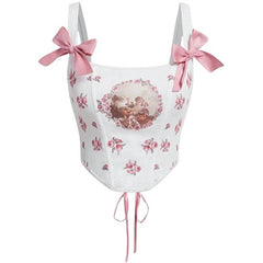 angelcore bow straps corset boogzel clothing