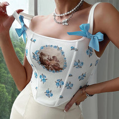 angelcore bow straps corset boogzel clothing