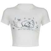 angel print crop top boogzel clothing