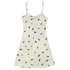 ant print ribbed slip dress boogzel clothing