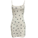 ant print ribbed slip dress boogzel clothing