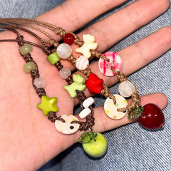 apple beaded necklace boogzel clothing