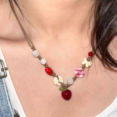 apple beaded necklace boogzel clothing