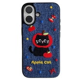 apple cat embroidery iphone case boogzel clothing